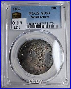 1832 Capped Bust Half Dollar PCGS AU53 Small Letters About Uncirculated O-114