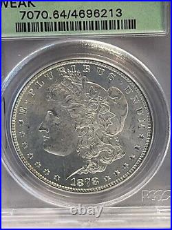1878 7/8TF $1 Morgan Silver Dollar Coin Weak Old Green Holder PCGS MS64 Coin