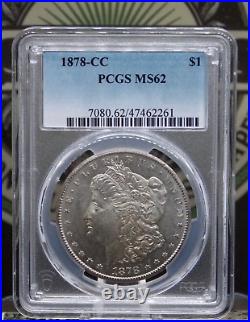 1878 CC Morgan SILVER Dollar $1 PCGS MS62 #261 Unc Uncirculated ECC&C, Inc