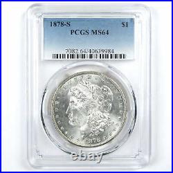 1878 S Morgan Dollar MS 64 PCGS Silver $1 Uncirculated Coin SKUI13392