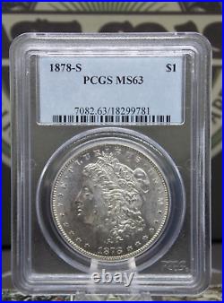1878 S Morgan SILVER Dollar $1 PCGS MS63 #781ARC Uncirculated BU Unc ECC&C Inc