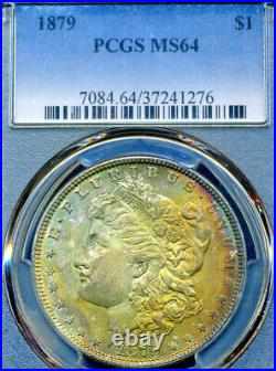 1879 PCGS MS64 Rainbow Toned Morgan Dollar