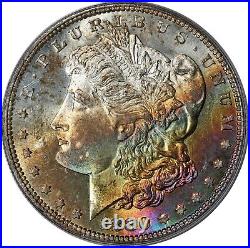 1880-S Morgan Silver Dollar PCGS MS66 Beautiful Rainbow Tone OGH Great Luster