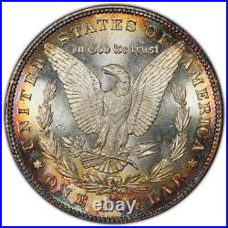 1881-S Morgan Dollar PCGS MS64 CAC Blue Textile Dual PL Rainbow Toned +Vid