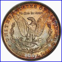 1881-S Morgan Silver Dollar PCGS MS63 CAC Gorgeous Emerald Green Rainbow Toned