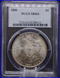 1881-p Silver Morgan Dollar Pcgs Near Gem-bu Ms64 Blast White Highest-grades