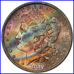 1883-O Morgan Dollar PCGS MS63 Vibrant Color Unique Rainbow Toned Very PQ WithVid