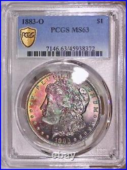 1883-O Morgan Dollar PCGS MS63 Vibrant Multi Color Rainbow Toned withVideo