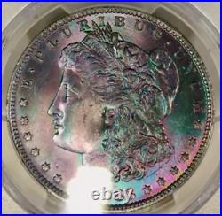 1883-O Morgan Dollar PCGS MS64 Rich Purple Plum Teal Pink Rainbow Toned withVid