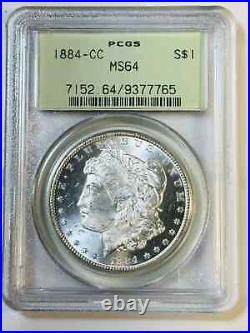 1884 CC Morgan Silver Dollar PCGS MS-64 Old holder