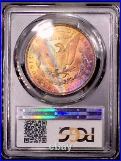 1884-O Morgan Dollar PCGS MS62 Gorgeous Color Rainbow Toned WithVideo