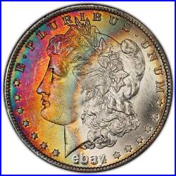 1884-O Morgan Dollar PCGS MS64 Colorful Bank Bag Textile Rainbow Toned +Vid