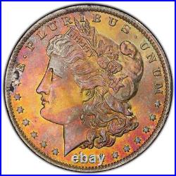 1884-O Morgan Silver Dollar PCGS MS64 Bright Colorful Rainbow Toned Looks Gem