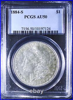 1884-S Morgan Silver Dollar PCGS AU-50 Almost Uncirculated 50