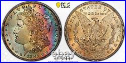 1885 PCGS MS64 CAC Rainbow Toned Morgan Silver Dollar 052442