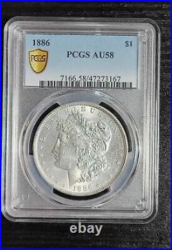 1886 Morgan Silver Dollar PCGS AU 58