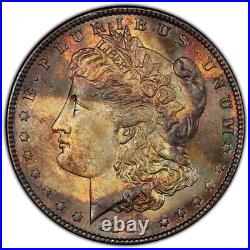 1886-P Morgan Dollar PCGS MS63 Vivid EOR Defined Lines Rainbow Toned WithVideo