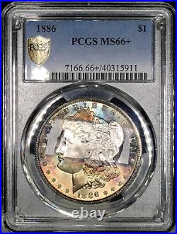 1886-P Morgan Silver Dollar PCGS MS66+ Ultra PQ Dual Side Rainbow Toned +Vid