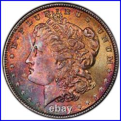 1887-P Morgan Dollar PCGS MS64 Deep Ruddy Red Rainbow Toned WithVideo
