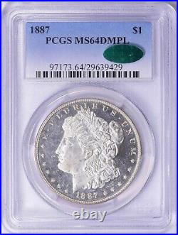 1887 PCGS MS64DMPL CAC Morgan Silver Dollar 639429