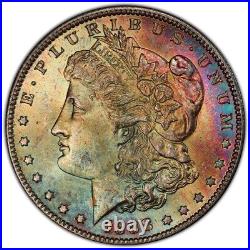 1888-O Morgan Dollar PCGS MS63 Vivid Color & Textile Rainbow Toned withVid