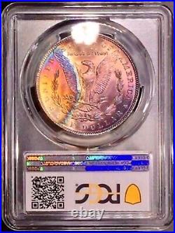 1889-P Morgan Dollar PCGS Dual Side Rainbow Toned withVid This Coin Is Stunning