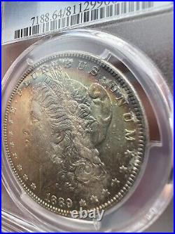 1889-p Morgan Silver Dollar Pcgs Ms64 Uncirculated Rainbow Toning! Philadelphia