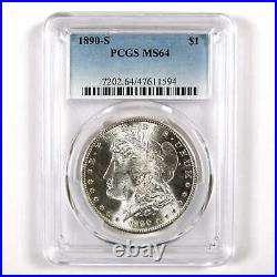 1890 S Morgan Dollar MS 64 PCGS Silver $1 Uncirculated Coin SKUI11588