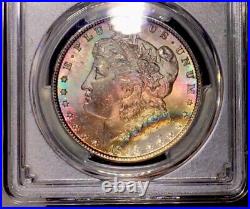1896-P Morgan Dollar PCGS MS65 Gem Attractive Rainbow Toned withVideo