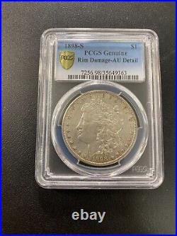 1898 S Morgan Dollar Pcgs Au Det About Uncirculated Semi Key Date Slab -$1