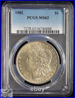 1902 Morgan Silver Dollar, PCGS MS62, Nicely Struck, Bright White Luster, C6768