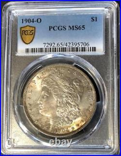 1904o $1 Morgan Silver Dollar Coin Graded Unc Pcgs Ms 65 Toned