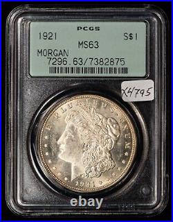 1921 $1 Morgan Silver Dollar OGH Rattler PCGS MS 63 Rare Looks PL X4795