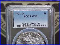 1921 D Morgan SILVER Dollar $1 PCGS MS64 #371ARC Uncirculated BU Unc ECC&C Inc