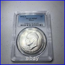 1971 S $1 Silver Ike Eisenhower Dollar PCGS MS65