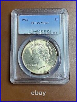 3 PEACE Silver Dollar PCGS Uncirculated 1922 MS 64+, 1923 MS 63 & 1926 MS 64