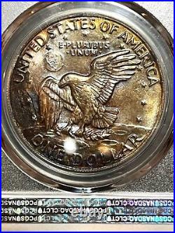 Eisenhower Dollar 1978 PCGS MS65 Neon Rim Toning with a Monster Reverse