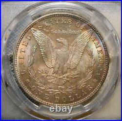 Pcgs Ms65 1896 Morgan 90% Silver Dollar 2 Sided Iridescent Crescent Toned